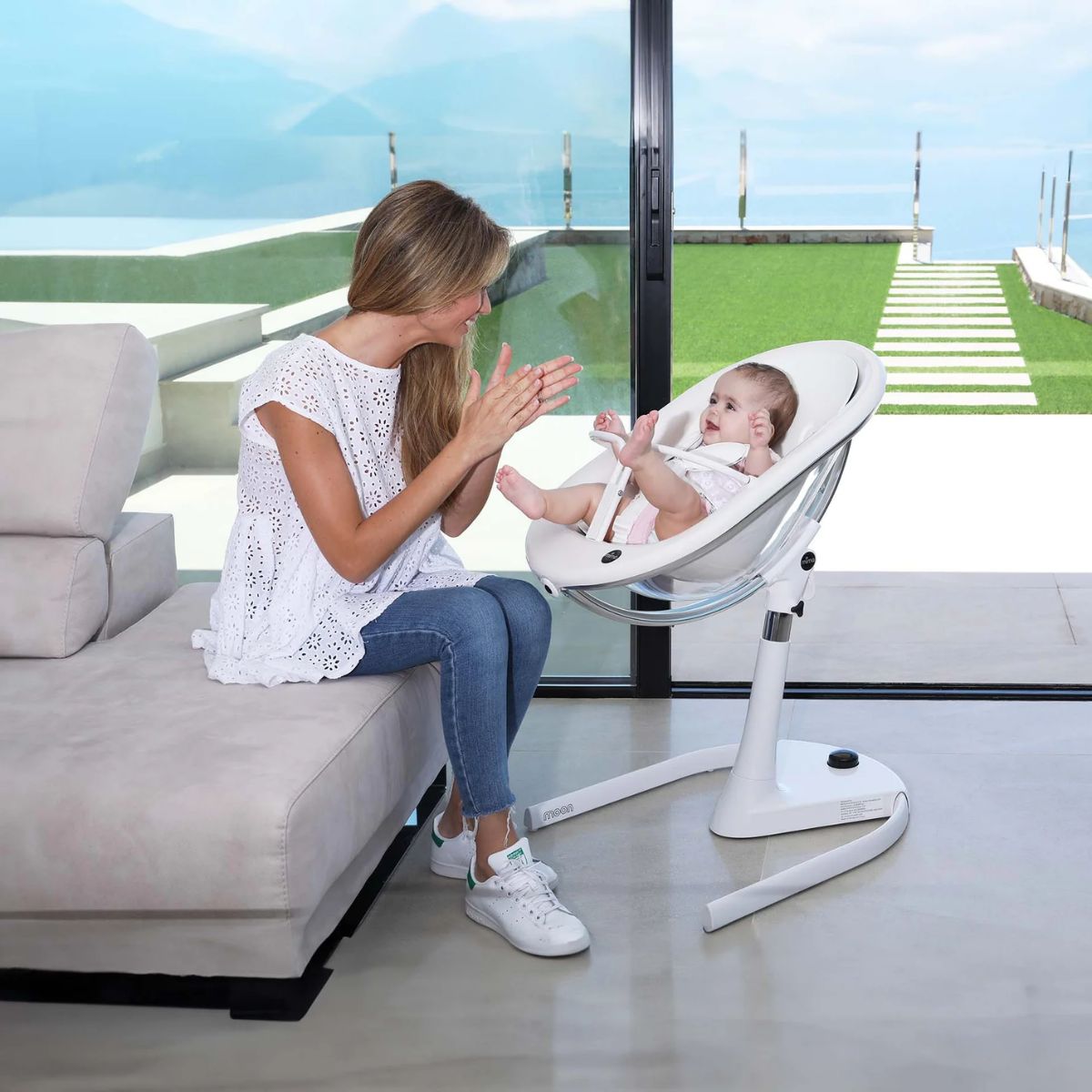 Mima Moon 2G High Chair White/Black - 3-in-1 Design That Grows With Your Child